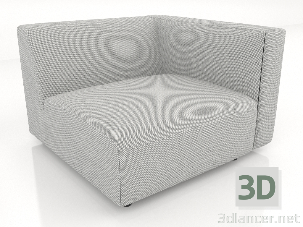 modello 3D Modulo divano 1 posto (XL) 83x100 con bracciolo a destra - anteprima