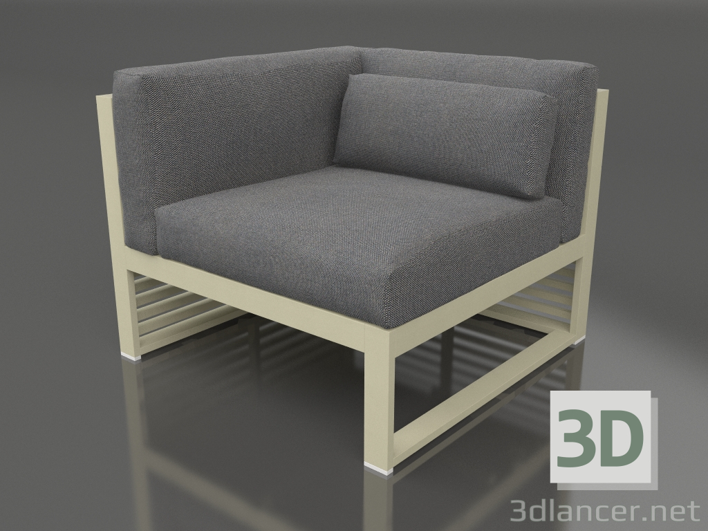 3D Modell Modulares Sofa, Abschnitt 6 links (Gold) - Vorschau