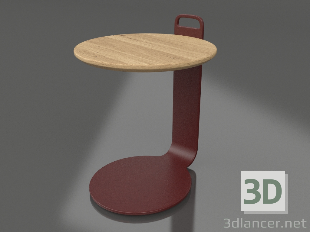 modello 3D Tavolino Ø36 (Rosso vino, Legno di Iroko) - anteprima