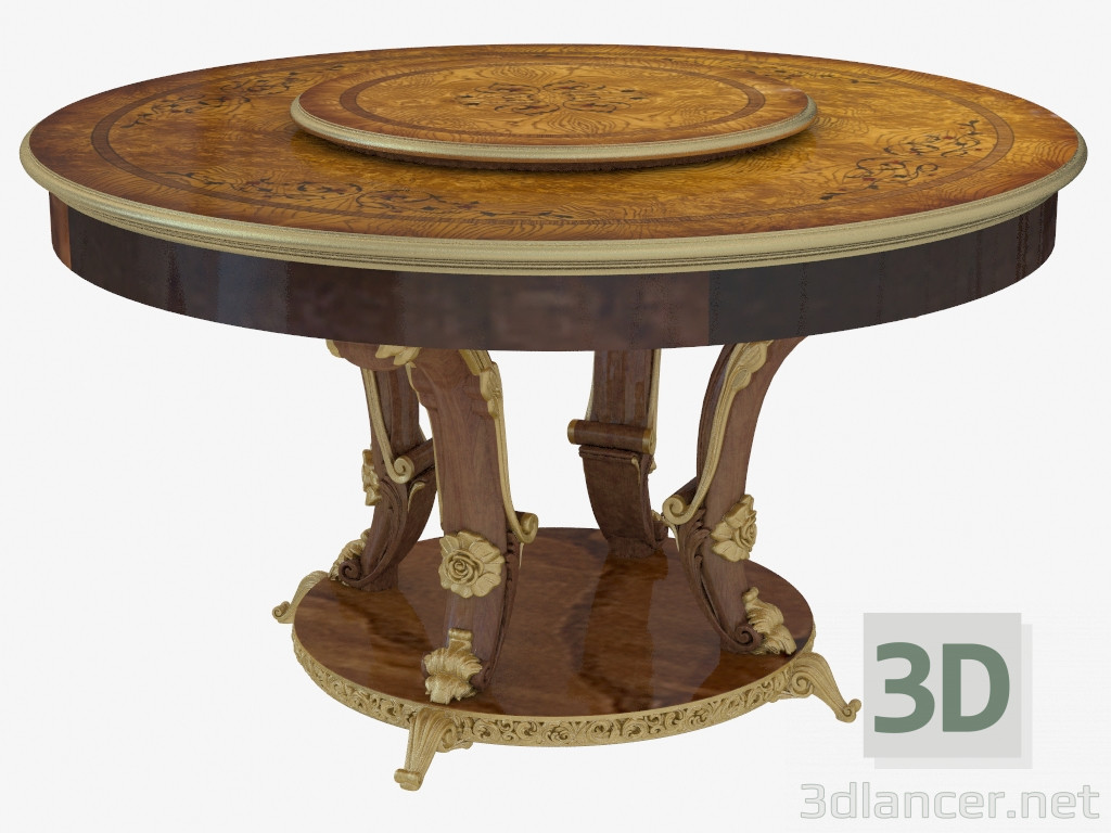 3D Modell Runder Esstisch im klassischen Stil 205 - Vorschau