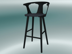 Chaise de bar In Between (SK10, H 102 cm, 58x54 cm, Chêne laqué noir, Fiord 191)
