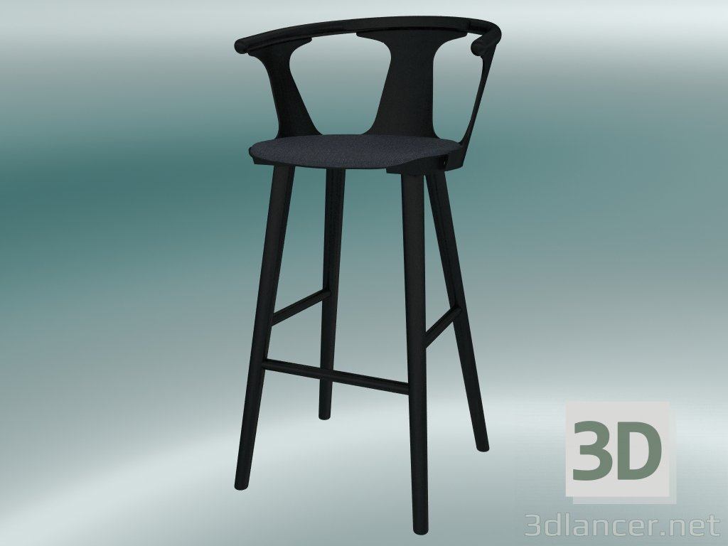 modèle 3D Chaise de bar In Between (SK10, H 102 cm, 58x54 cm, Chêne laqué noir, Fiord 191) - preview