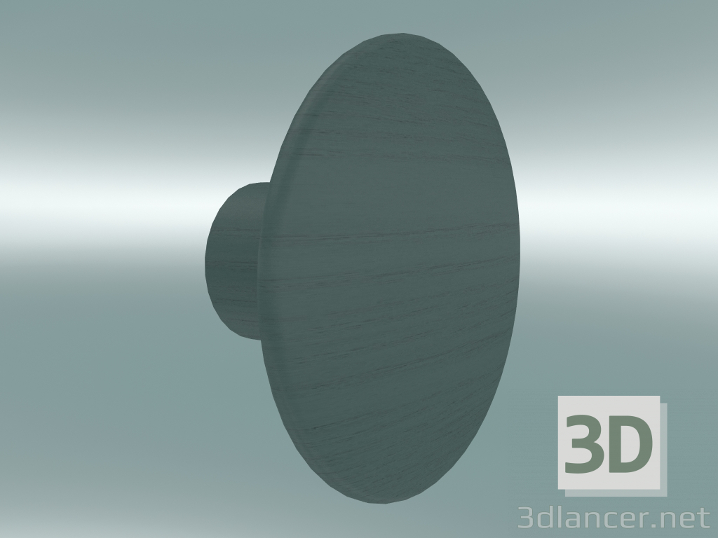 modello 3D Appendiabiti Dots Wood (Ø9 cm, Petroleum) - anteprima