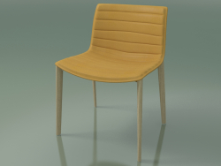Chaise 3118 (4 pieds en bois, avec revêtement en cuir amovible, chêne blanchi)