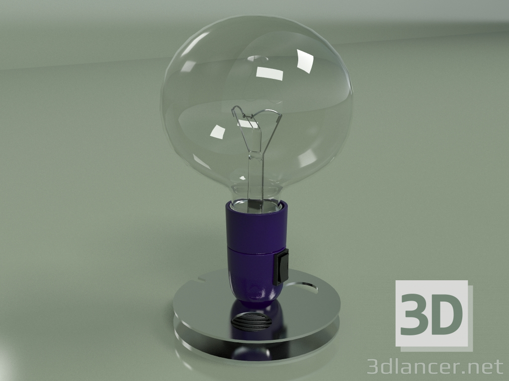 modello 3D Lampada da tavolo Lampadina ED (viola) - anteprima