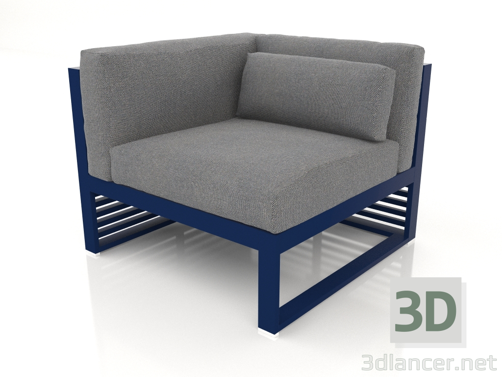 modèle 3D Canapé modulable section 6 gauche (Bleu nuit) - preview