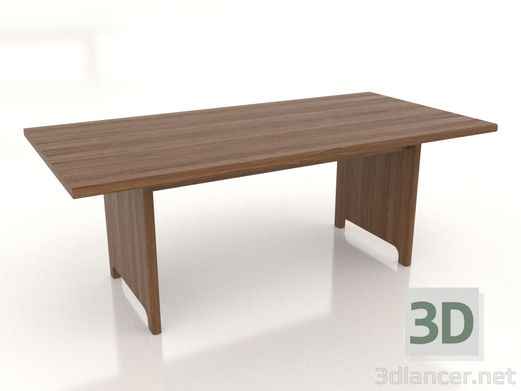 modello 3D Tavolo da pranzo 2000x1000x750 mm (noce chiaro) - anteprima