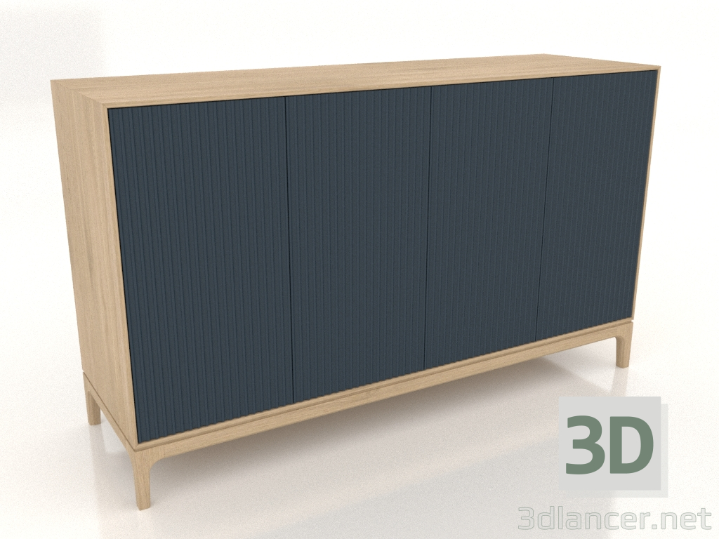 3d model TV stand FARGO with milled facades 1600x500x950 mm (dark cobalt, lightened oak, option 1) - preview 3d model TV stand FARGO with milled facades 1600x500x950 mm (dark cobalt, lightened oak, option 1) - preview