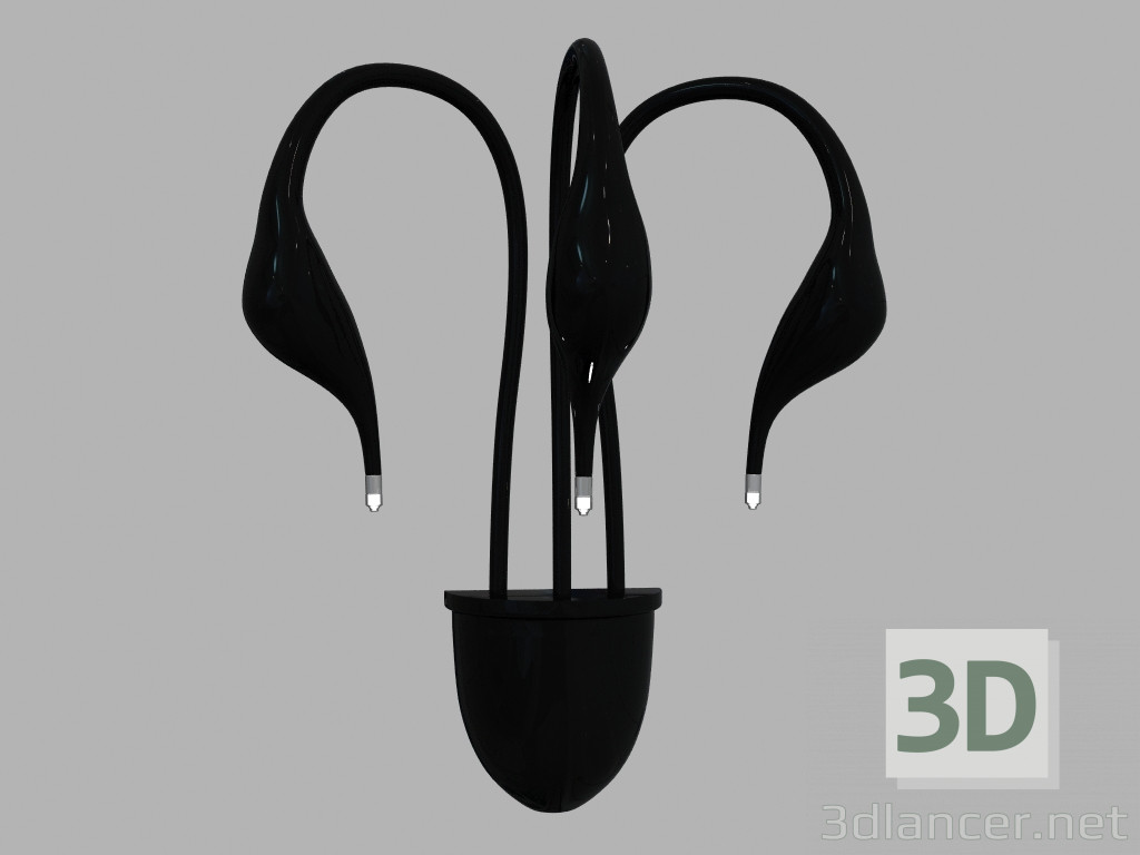 3D Modell Sconces cigno Collo 751 637 schwarz - Vorschau