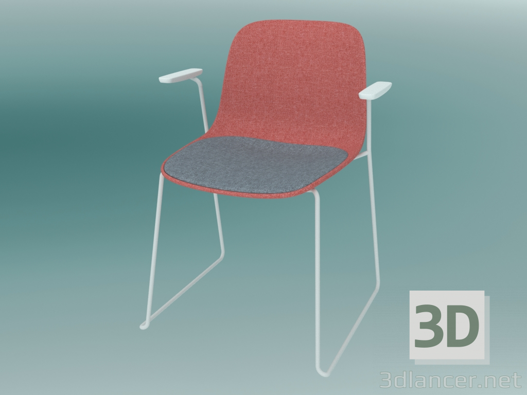 modèle 3D Chaise avec accoudoirs SEELA (S314 avec rembourrage) - preview
