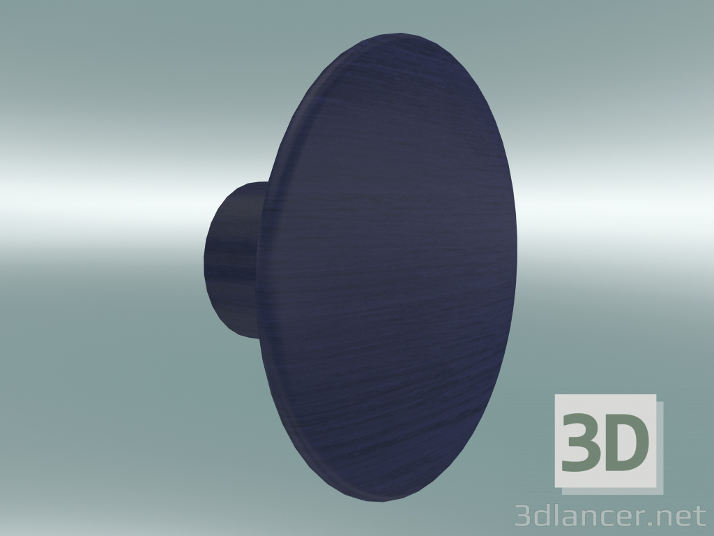 modello 3D Appendiabiti Dots Wood (Ø9 cm, Viola) - anteprima