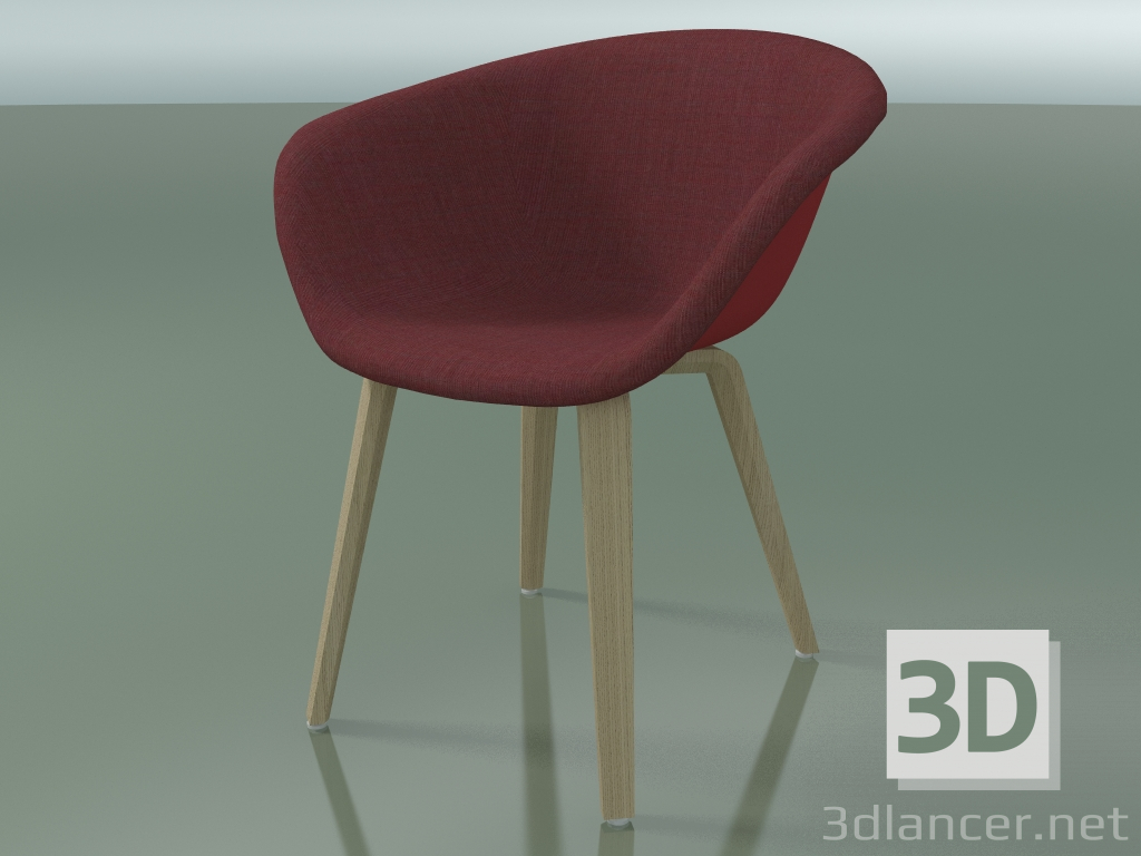 3D Modell Stuhl 4213 (4 Holzbeine, mit Polsterung vorne, gebleichte Eiche, PP0003) - Vorschau