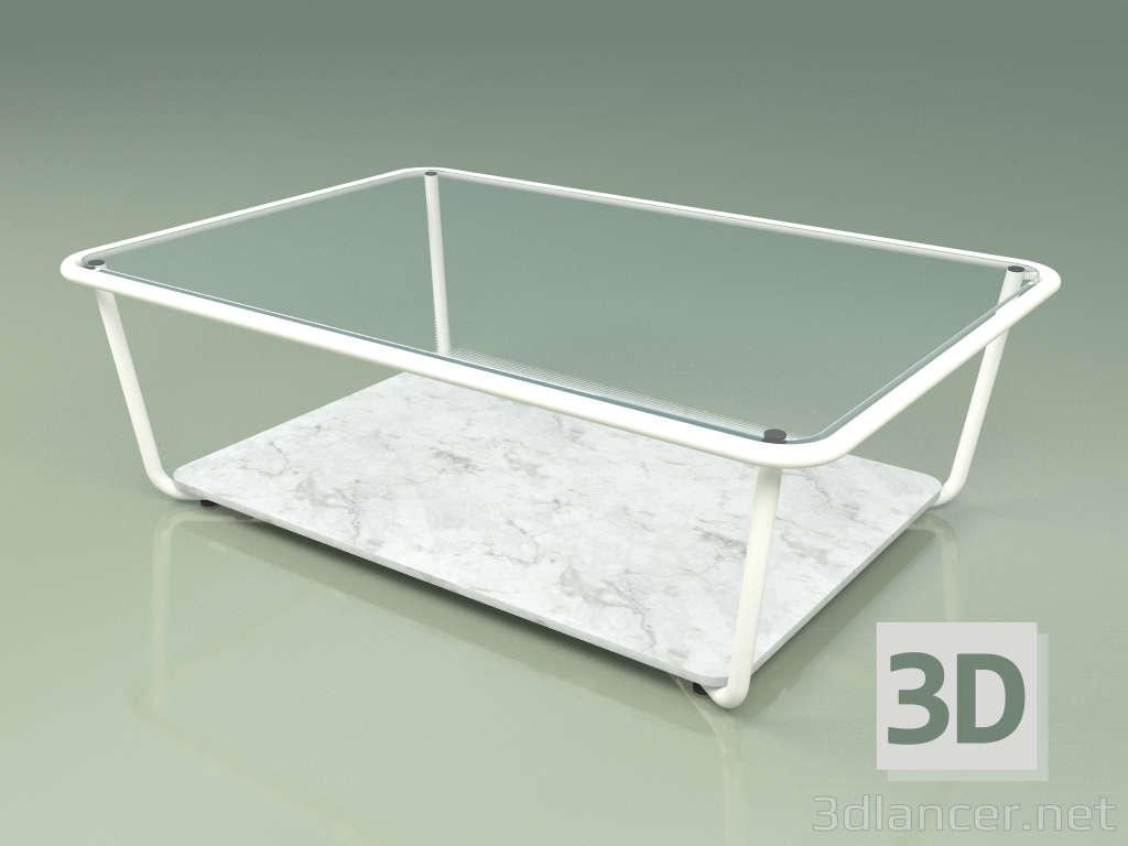 3d model Coffee table 002 (Ribbed Glass, Metal Milk, Carrara Marble) - preview