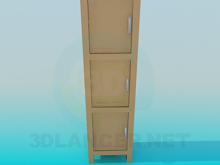 3d model Cupboard with three cells - preview
