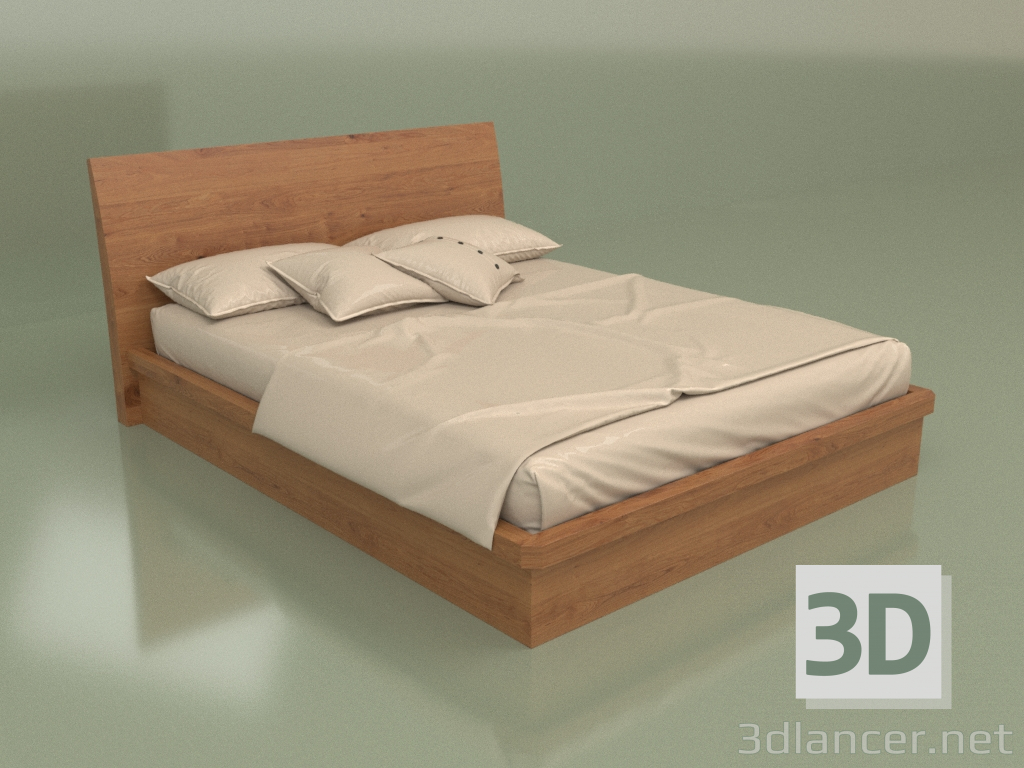 3d модель Кровать двуспальная Mn 2016-1 (Орех) – превью