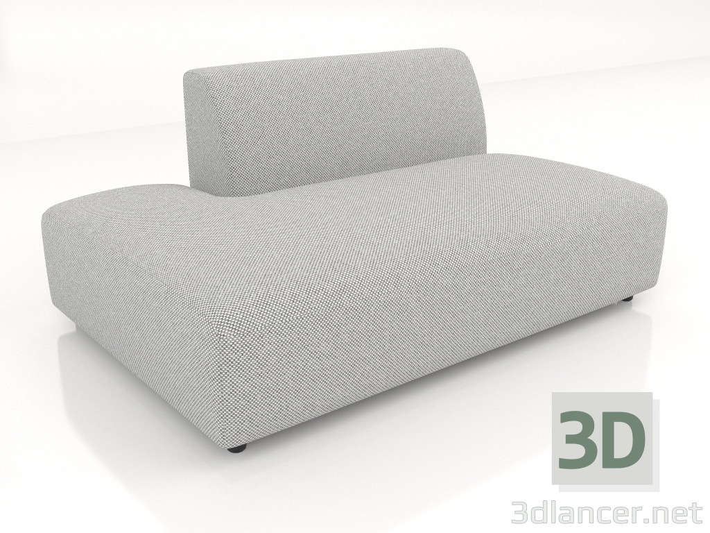 modello 3D Modulo divano 1 posto (XL) 103x100 allungato a sinistra - anteprima