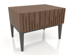 Comodino, impiallacciato noce F, laccato opaco grigio scuro (60x45x45 cm)