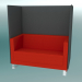 3d model Double sofa with partitions, on consoles (VL2 VW) - preview