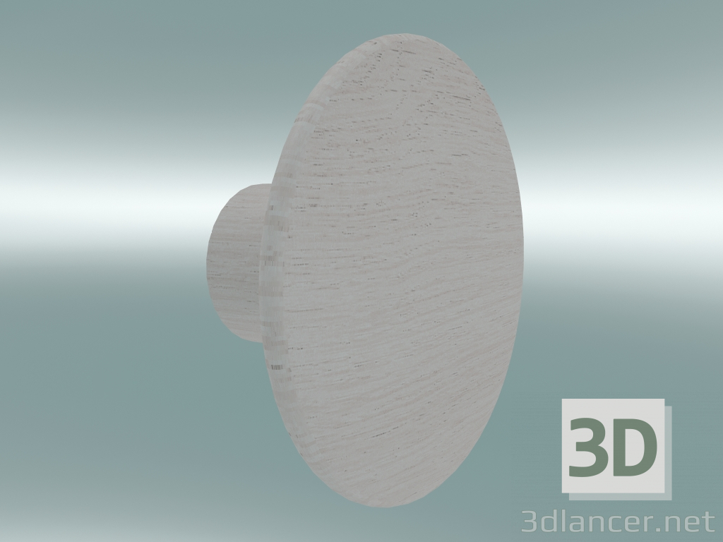 modello 3D Appendiabiti Dots Wood (Ø9 cm, Rosa) - anteprima