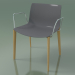 3D Modell Stuhl 2084 (4 Holzbeine, mit Armlehnen, Polypropylen PO00412, natürliche Eiche) - Vorschau