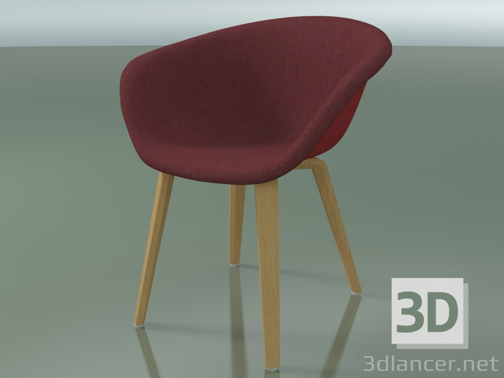 3 डी मॉडल कुर्सी 4213 (4 लकड़ी के पैर, सामने के ट्रिम, प्राकृतिक ओक, PP0003 के साथ) - पूर्वावलोकन