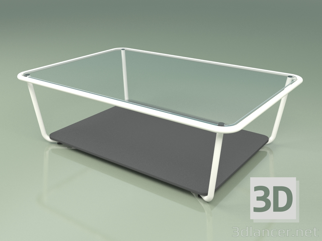 3d model Mesa de centro 002 (vidrio acanalado, metal Milk, HPL gris) - vista previa
