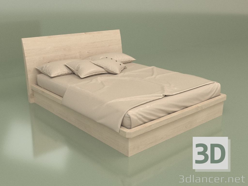 3D modeli Çift kişilik yatak Mn 2016-1 (Şampanya) - önizleme