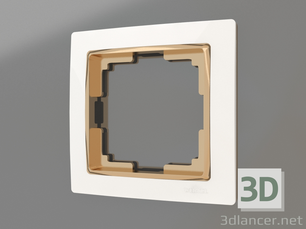 3D Modell Rahmen für 1 Pfosten Snabb (weiß-gold) - Vorschau