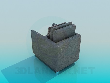 3d model Armchair with tinsel - preview 3d model Armchair with tinsel - preview