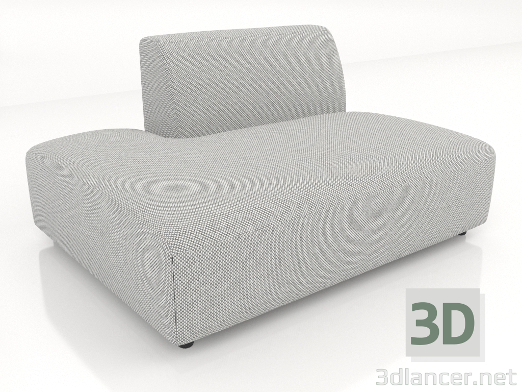3D Modell Sofamodul 1-Sitzer (XL) 83x100 nach links ausziehbar - Vorschau