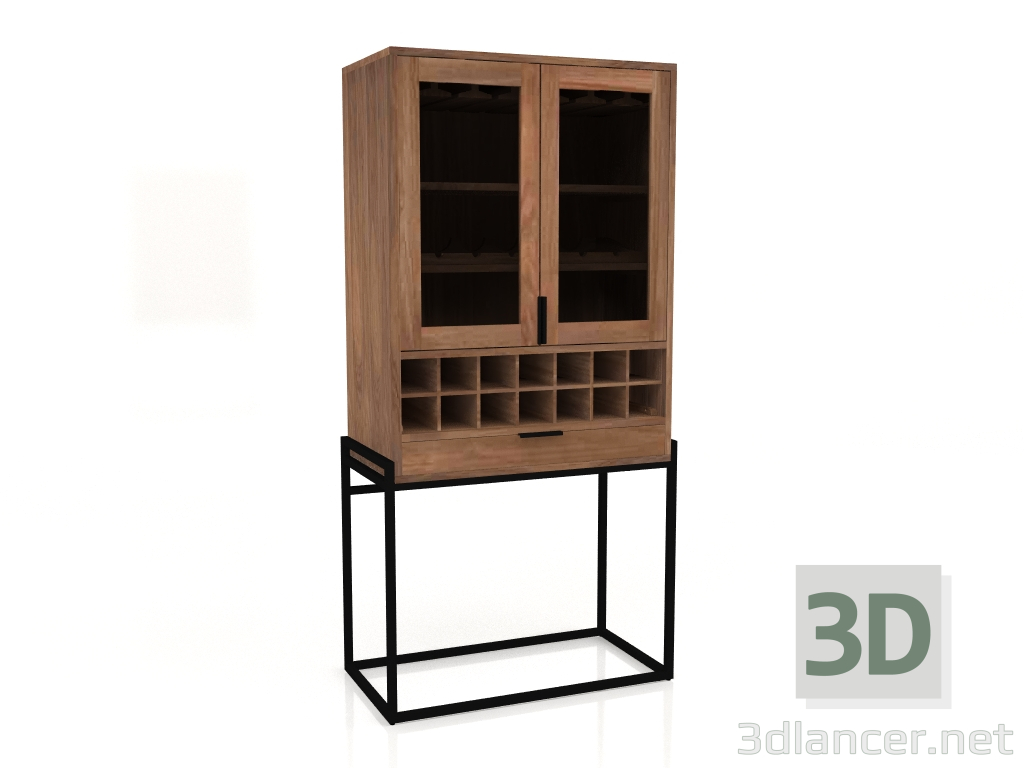 3d model Travis wine cabinet (Walnut) - preview