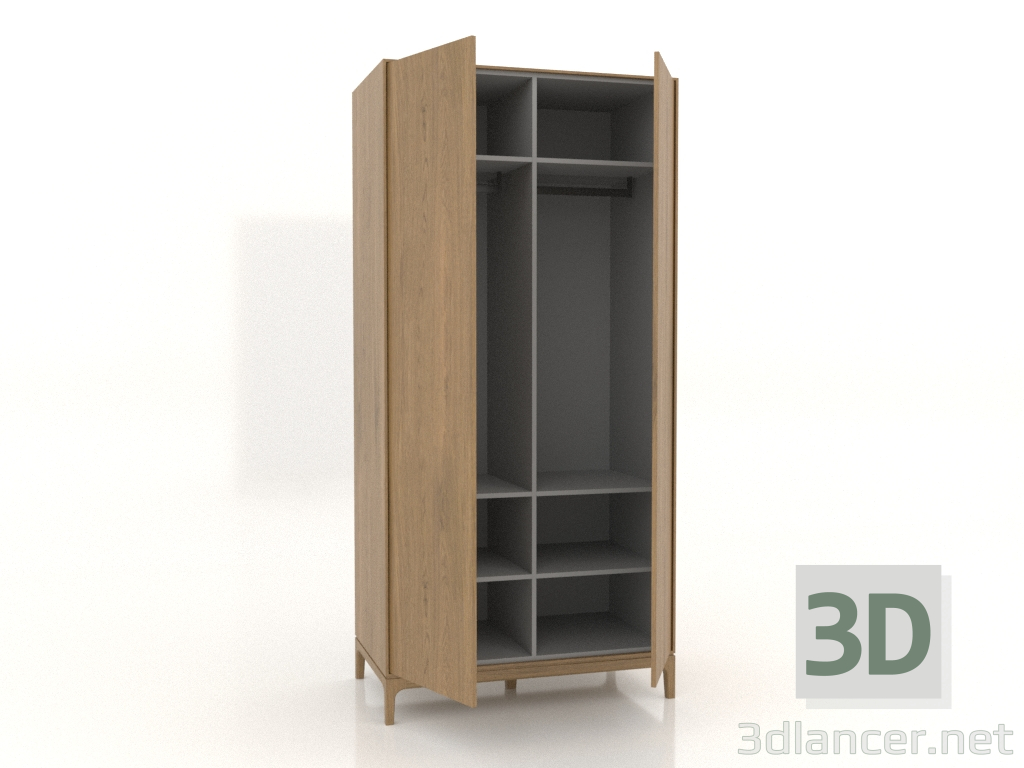 3D Modell Kleiderschrank FARGO 1050x600x2200 mm (Eiche natur, offen) - Vorschau
