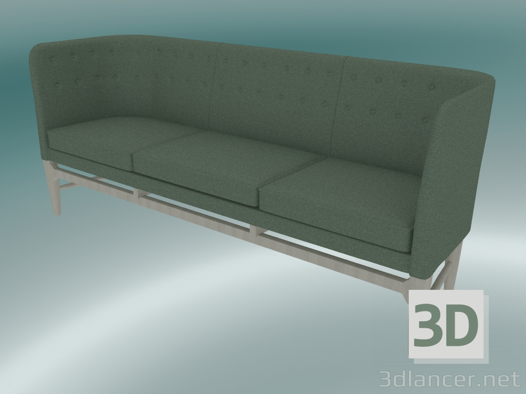 3d model Triple sofá Mayor (AJ5, H 82cm, 62x200cm, Roble blanco aceitado, Divina - 944) - vista previa