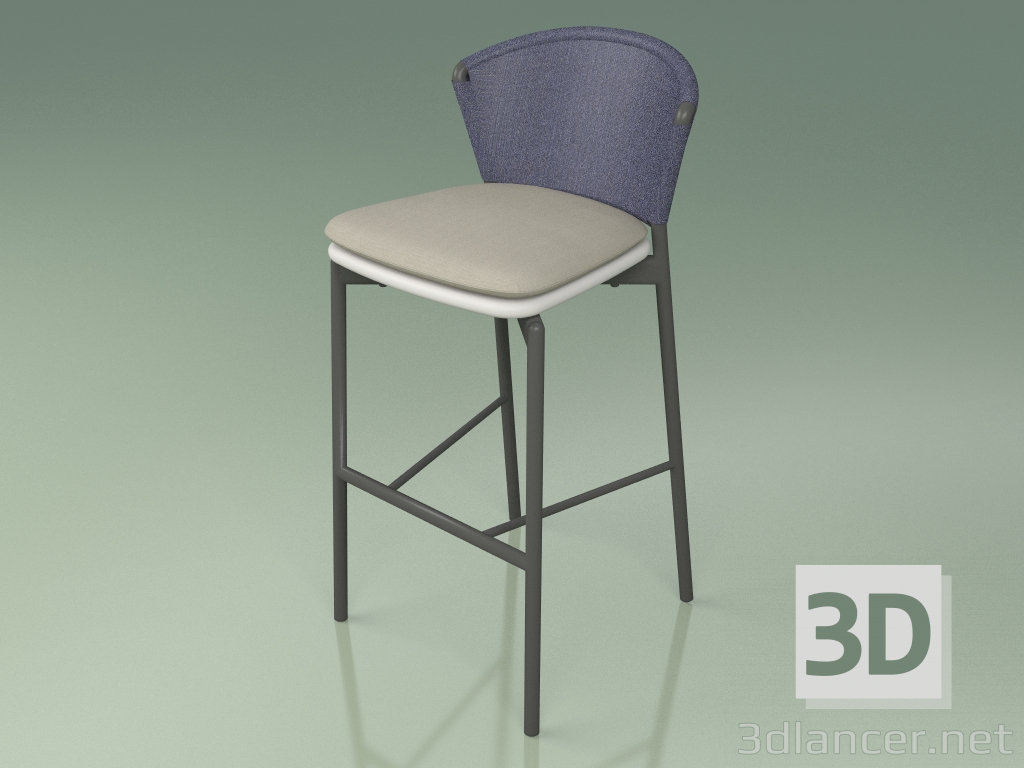 3d model Bar stool 050 (Blue, Metal Smoke, Polyurethane Resin Gray) - preview