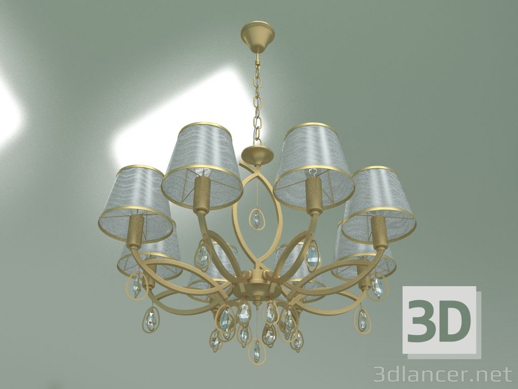 3d model Pendant chandelier 60091-8 (pearl gold) - preview