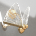 Modelo 3d Arandela Borboleta ouro (08444.33) - preview
