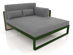 XL modüler kanepe, sağ bölme 2, yüksek arkalık, suni ahşap (Şişe yeşili)