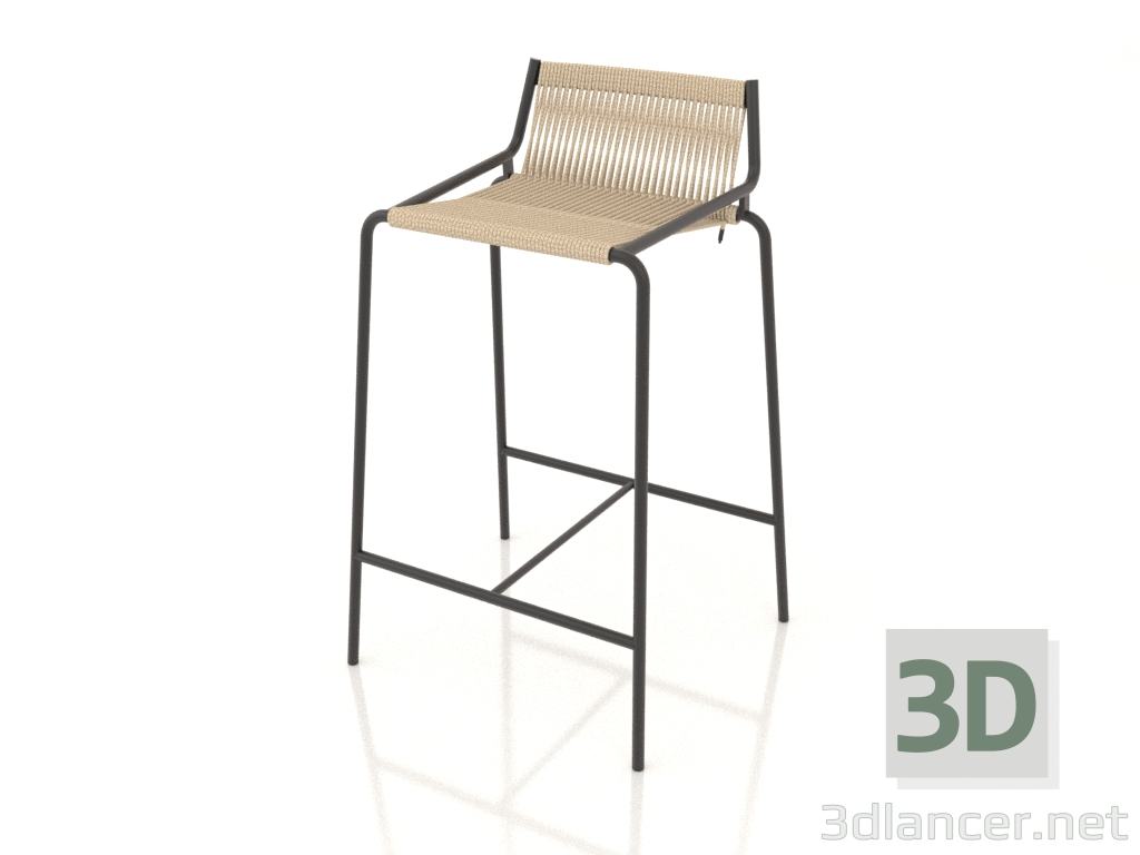 3D modeli Yarı bar sandalyesi Noel H67 (Siyah Taban, Doğa Bayrağı Mandar) - önizleme