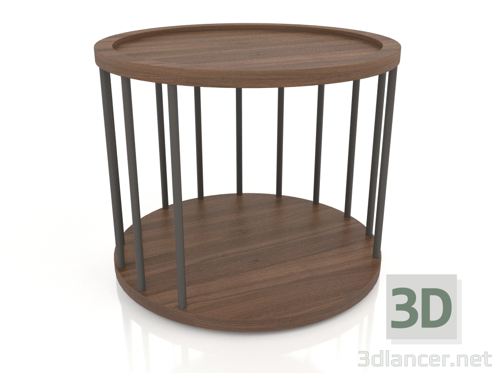 3d модель Приліжкова тумбочка-Приставний столик, обробка шпону горіха F, темно-сірий матовий лак (H45 D55 см) – превью