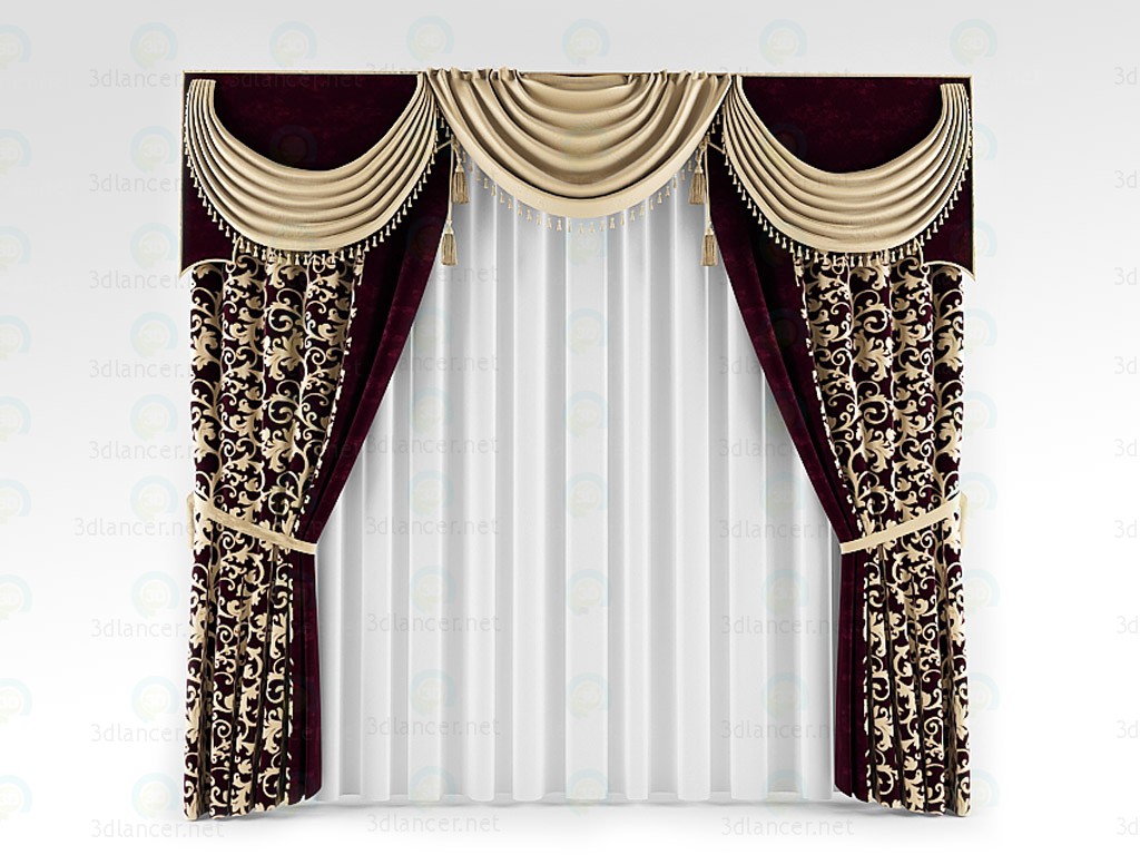 3d model curtain - preview
