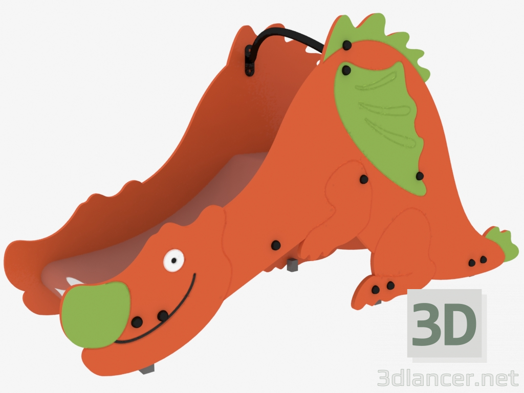 3D Modell Hügel eines Kinderspielplatzes Drache (5212) - Vorschau