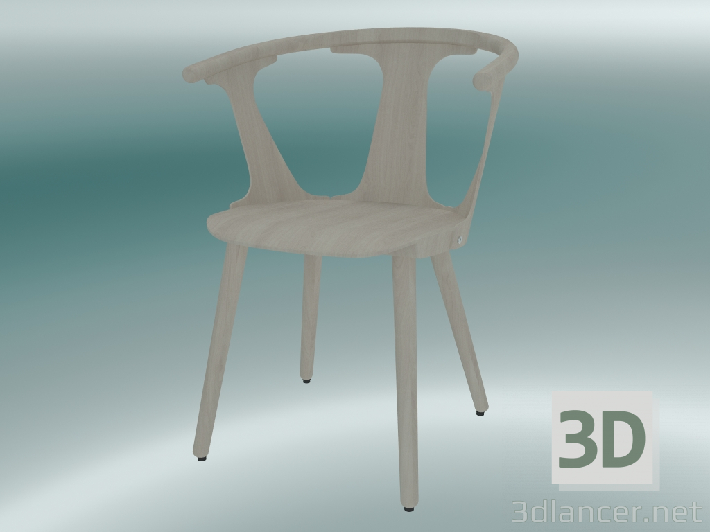3D modeli Sandalye Arası (SK1, H 77cm, 58x54cm, Beyaz yağlı meşe) - önizleme