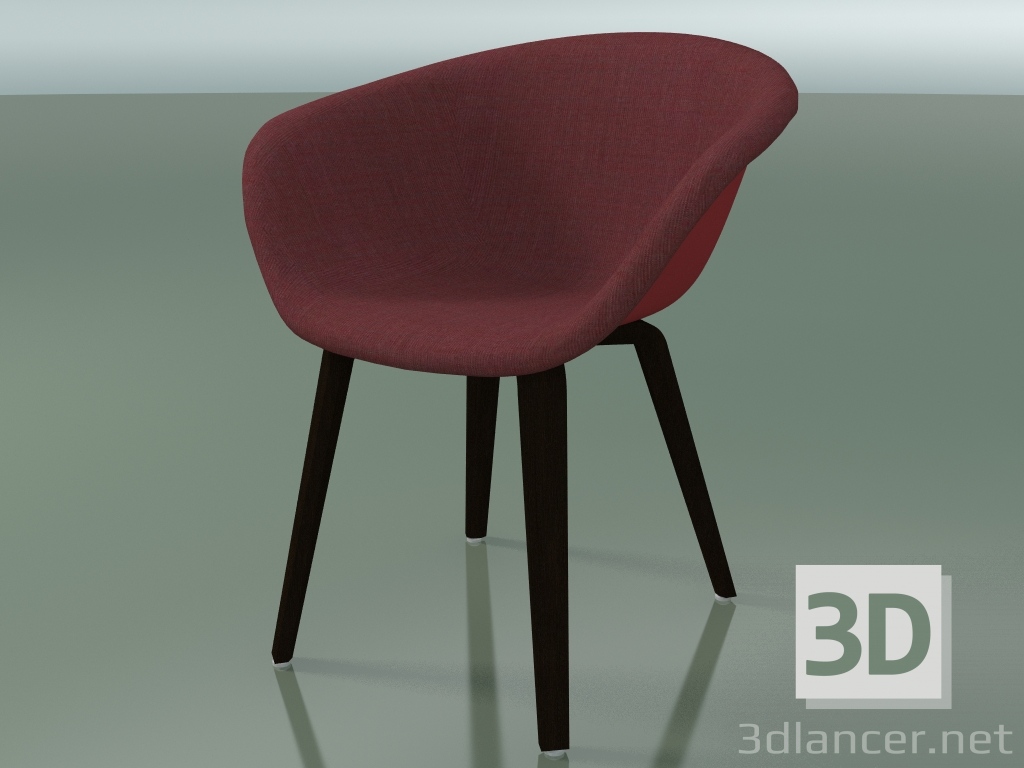 modèle 3D Chaise 4213 (4 pieds en bois, avec rembourrage à l'avant, wengé, PP0003) - preview