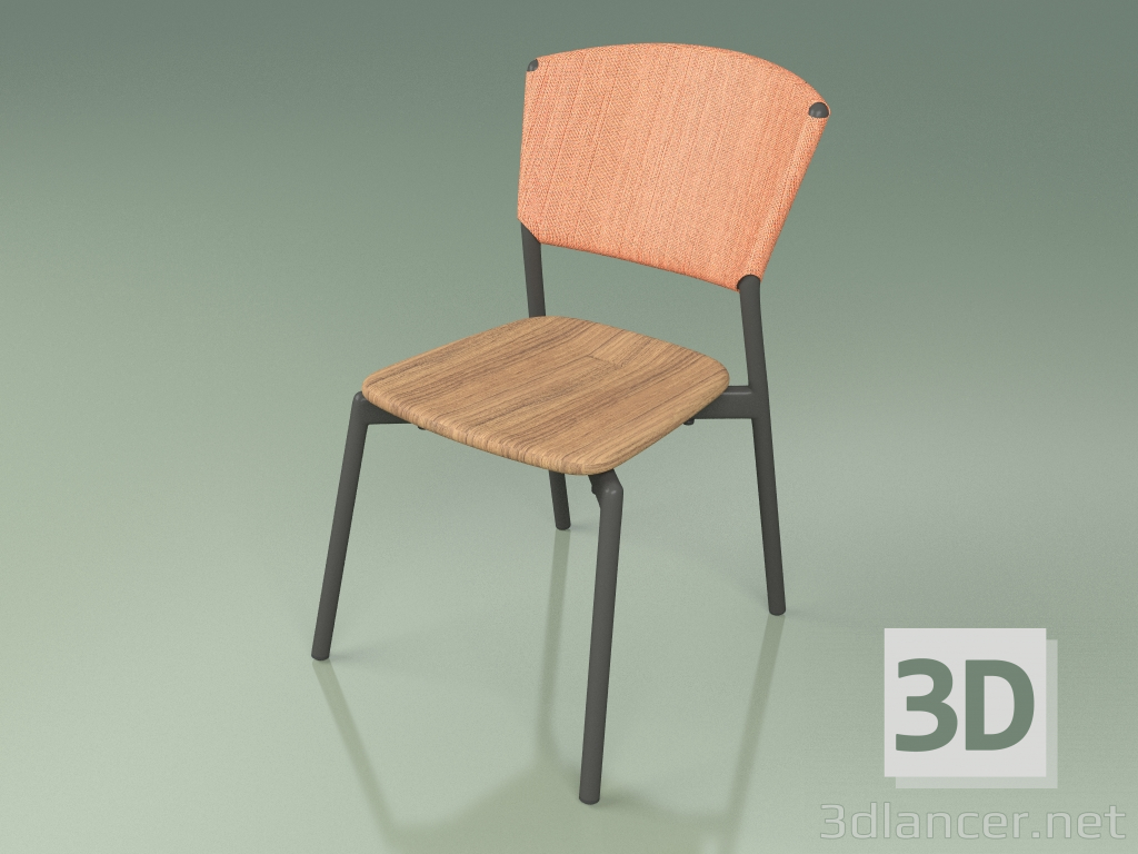 modello 3D Sedia 020 (Metallo Fumo, Arancio) - anteprima