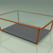 modello 3D Tavolino 002 (vetro millerighe, metallo ruggine, HPL grigio) - anteprima
