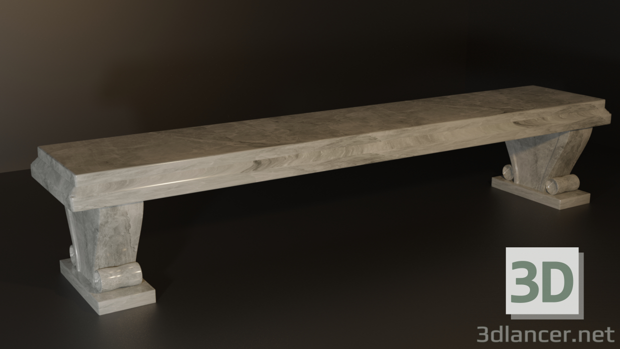 3d Marble bench model buy - render