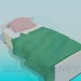 3d модель Односпальне ліжко – превью