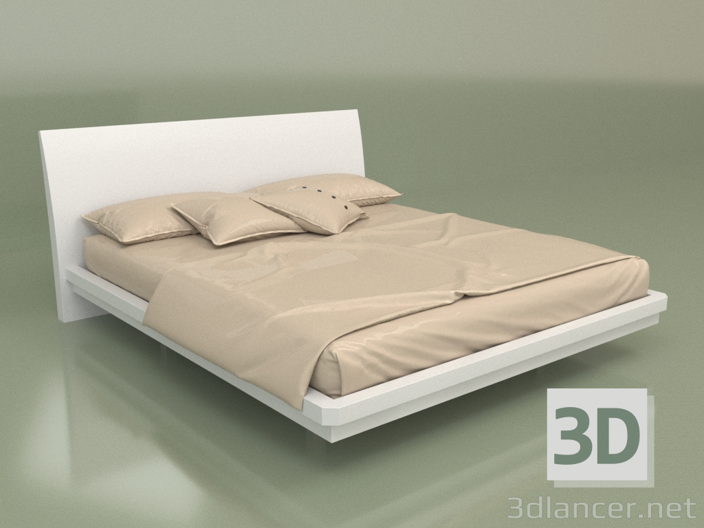 3d model Double bed Mn 2018 (White) - preview