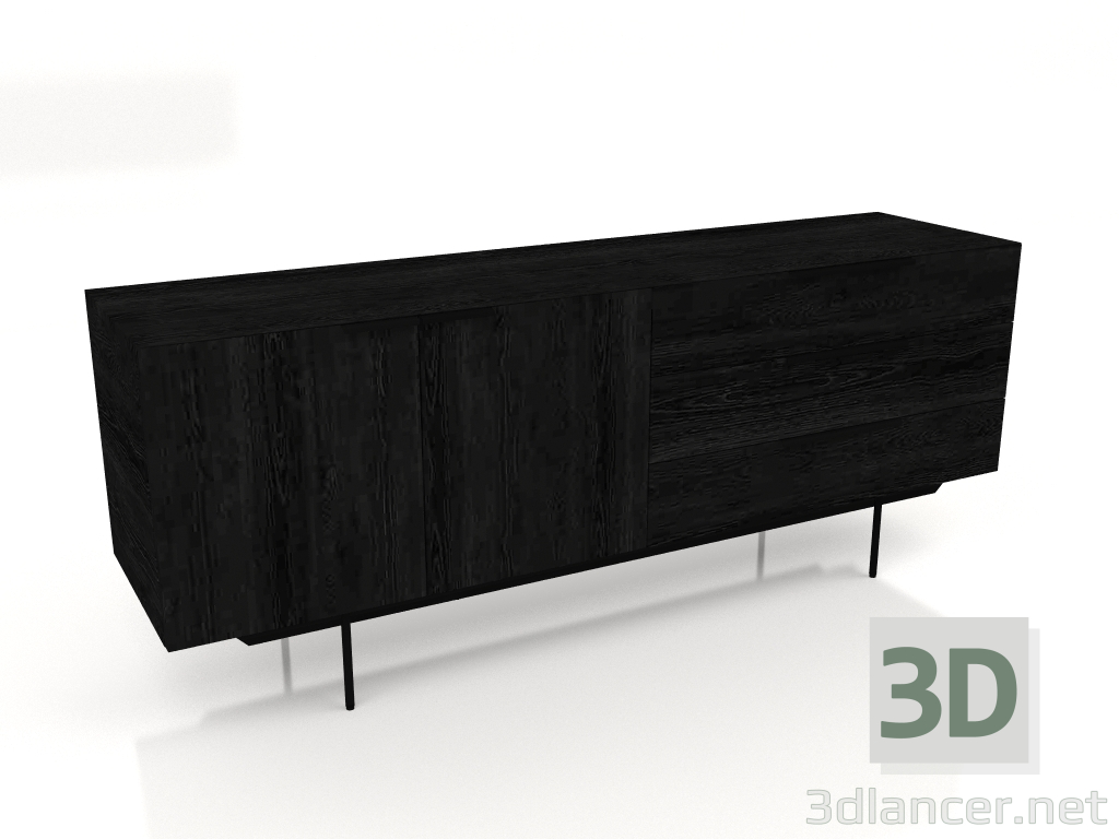 modello 3D Credenza Travis (Rovere Nero) - anteprima