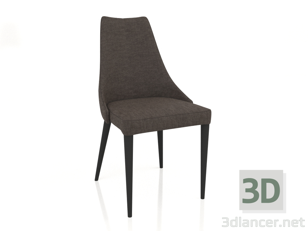 3d модель Стілець, оздоблення чорний матовий лак, тканина 111 (50x58x92 см) – превью